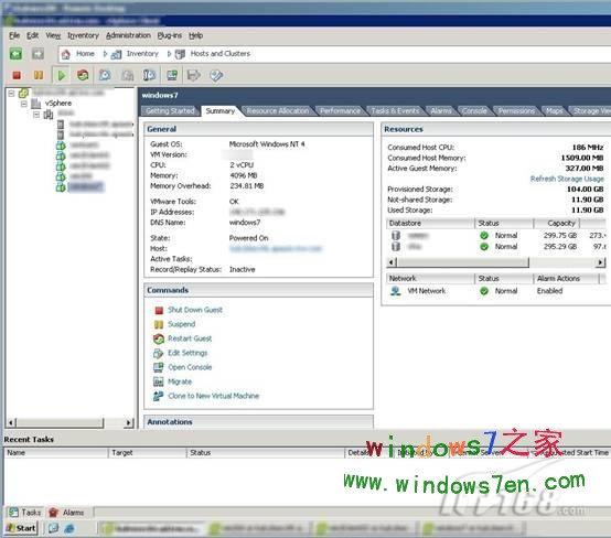 在VMware vSphere 4上安装Windows 7 RC