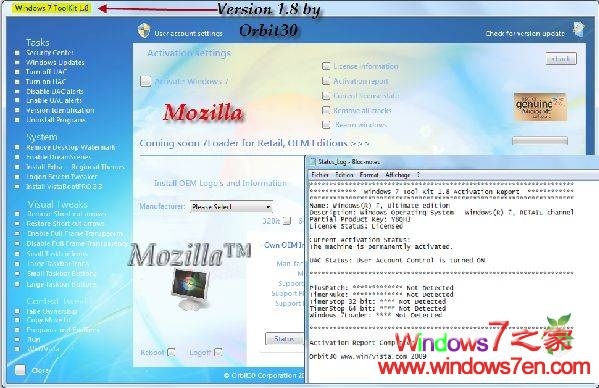 Windows7 Toolkit 1.8可激活Windows 7 7600