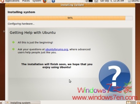 Ubuntu 9.10 Alpha 5部分安装桌面截图