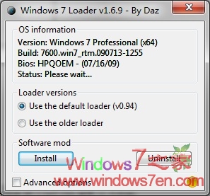 Windows7 Loader V1.6.9 By Daz Win7激活利器