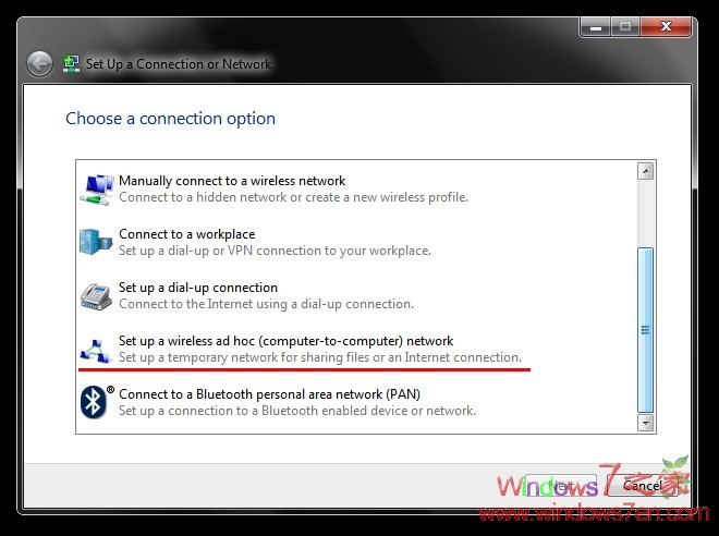 Windows 7入门版暗藏无线临时网络功能
