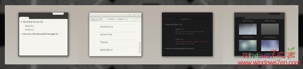 Windows7黑色多风格主题APPOWS2010