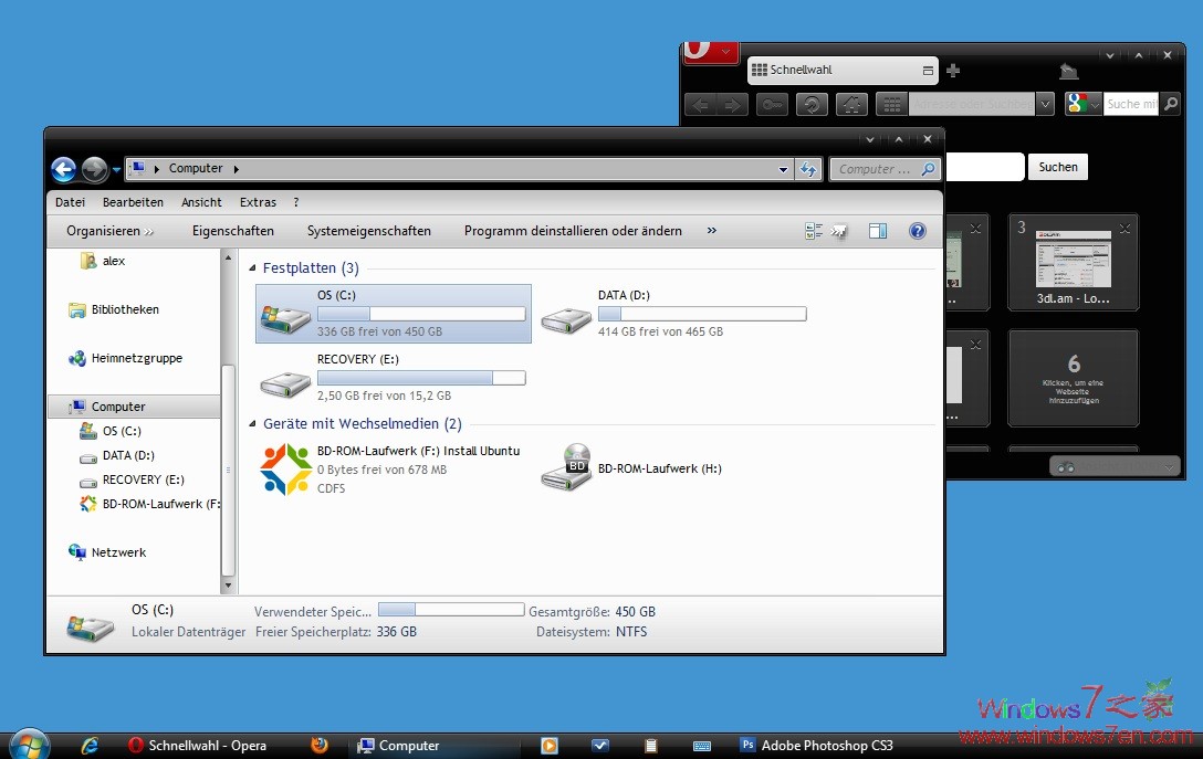 Windows7简洁黑色主题Capriccio 7 debug v1