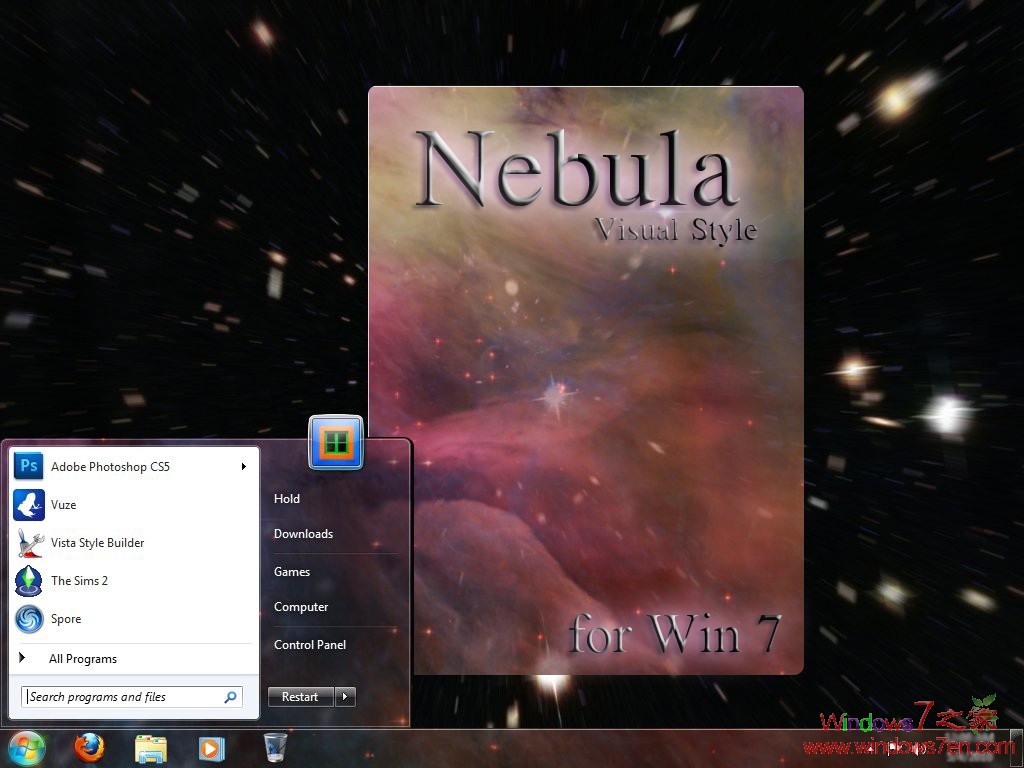 Windows7深色质感主题 nebula VS