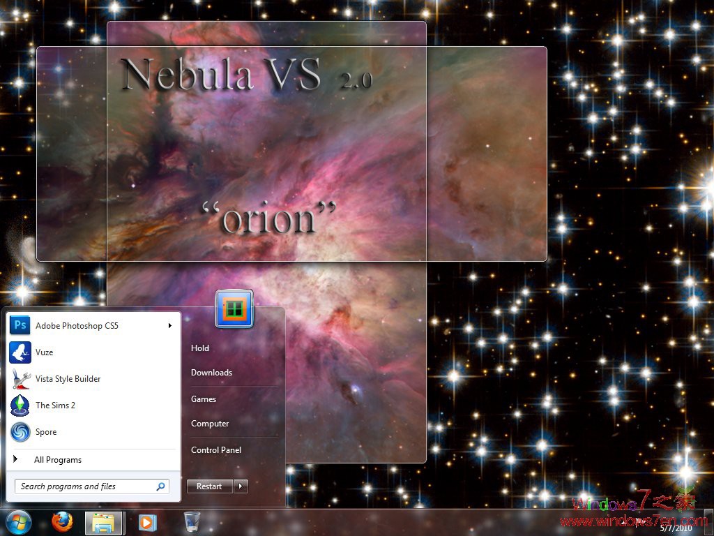 Windows7星光主题 nebula 2 orion VS