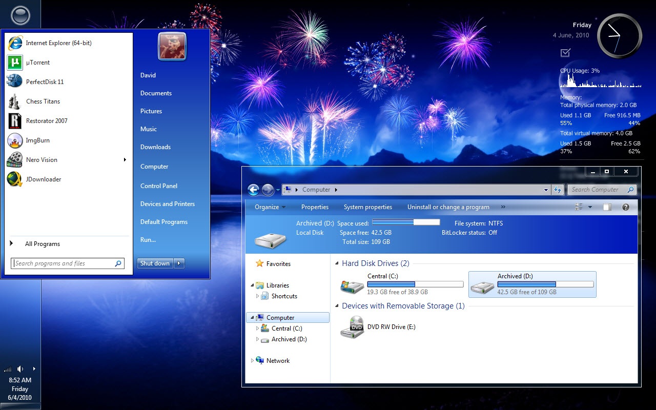 Windows7蓝色夜景主题 True Blue Update