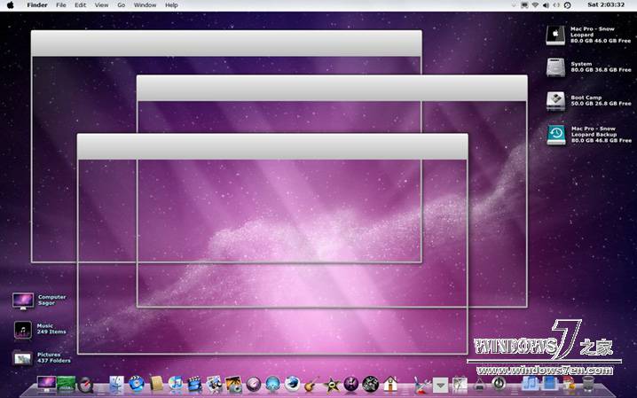 Win7仿苹果主题Snow Leopard for Windows 7