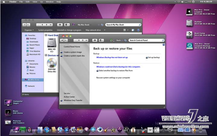Windows7仿苹果主题Leopard Dark Final Release