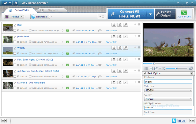 Any Video Converter Free V5.7.1 多语版操作界面