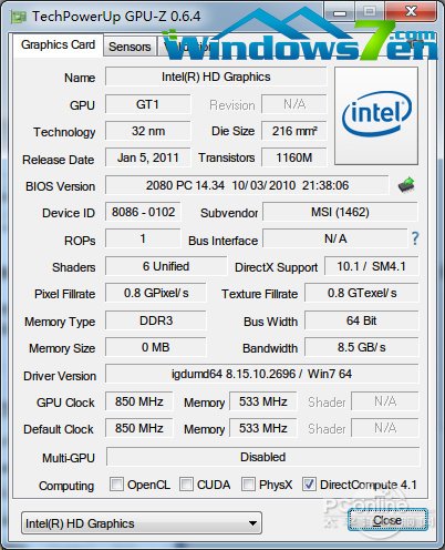 GPU-Z的主界面和用法都类似CPU-Z