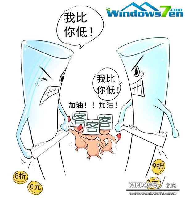 京东VS苏宁价格战之漫画