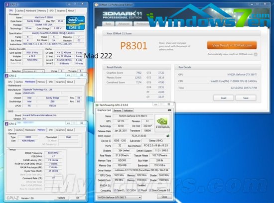 3DMark 11新纪录：GTX 560 Ti凶猛超频1.62GHz