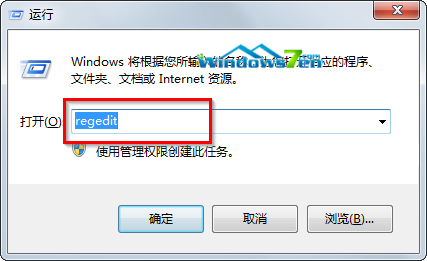 输入“regedit”