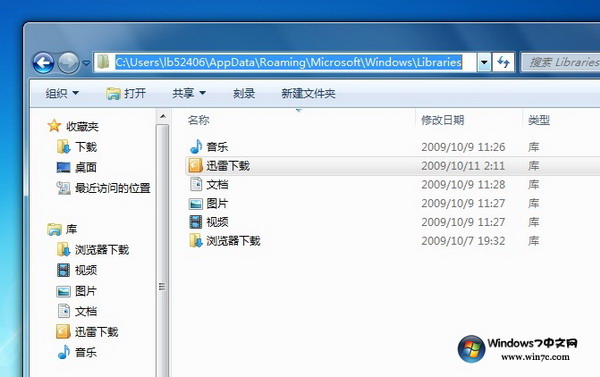 Windows 7自定义“库”文件夹默认图标