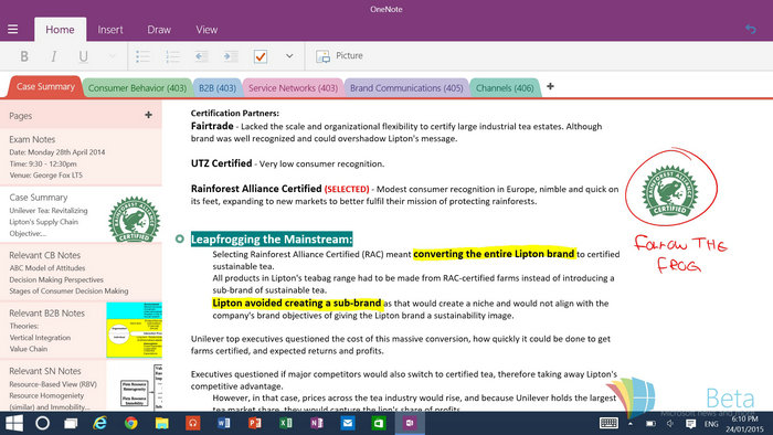 Windows10预览版9926 OneNote有改进但还需完善