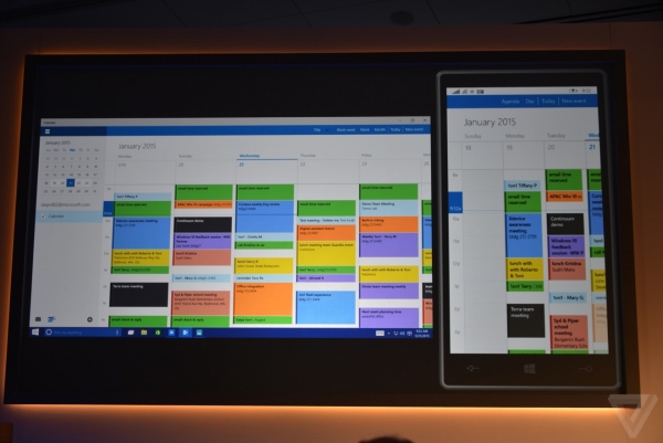 Windows 10,Windows 10发布会,Office,Modern风格日历