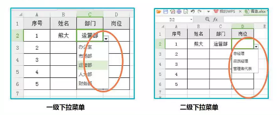 二级下拉菜单